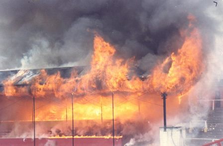 bradford stadium fire man on fire